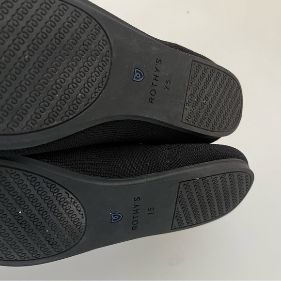 Rothy's The Flat Black Halo Round Toe Shoes  7.5 EU 38 Ballet Flat Slip On - Picture 3 of 4